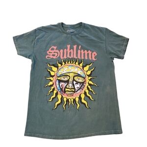 Sublime Men's Green Short Sleeve 40 Oz To Freedom Sun Y2K Shirt Medium